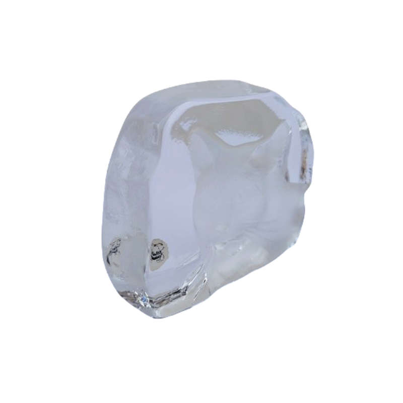 Cristal DÁrques Lead Crystal Embossed Cat Head Paperweight