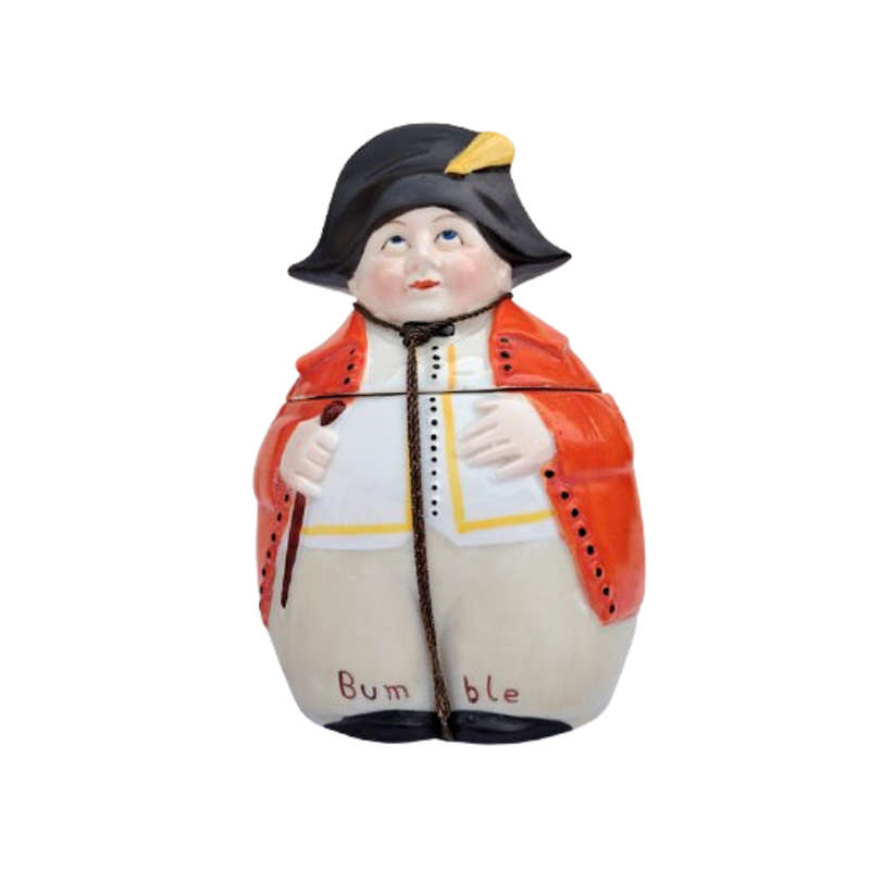 Vintage German Porcelain Bath Salt Jar Dickens Character Bumble