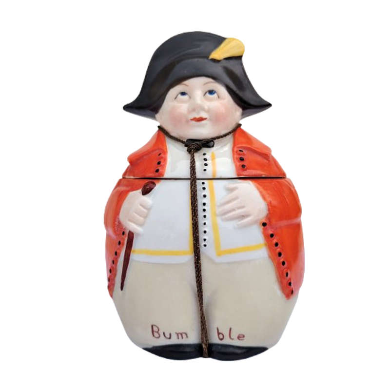 Vintage German Porcelain Bath Salt Jar Dickens Character Bumble
