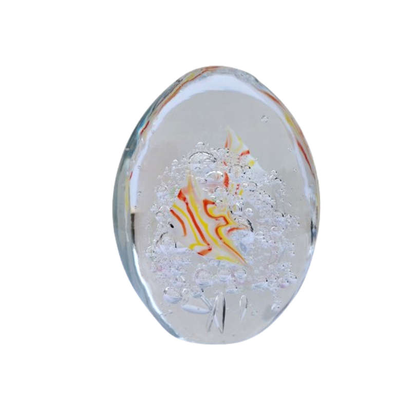 Stunning Murano Glass Paperweight yellow and red fish