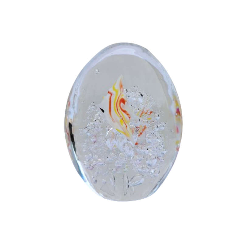 Stunning Murano Glass Paperweight yellow and red fish