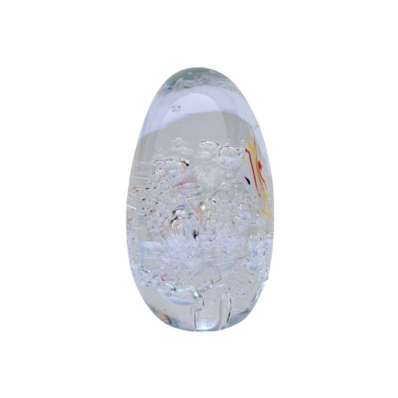 Stunning Murano Glass Paperweight yellow and red fish