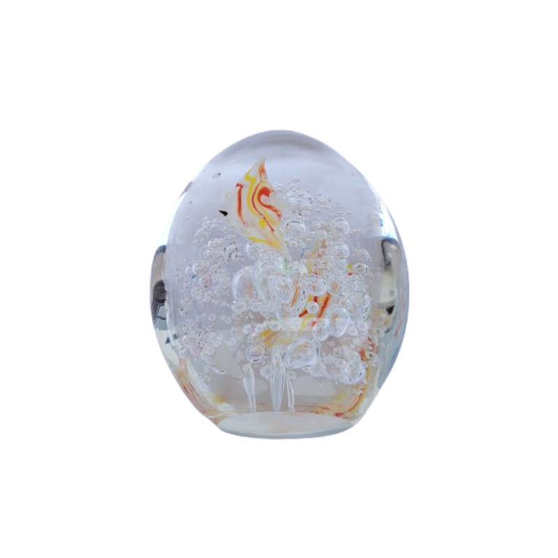 Stunning Murano Glass Paperweight yellow and red fish