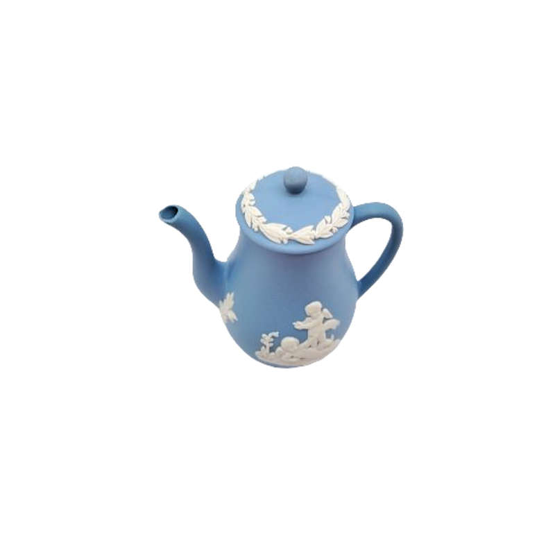 Vintage Wedgwood Blue Jasper Miniature Coffee Pot