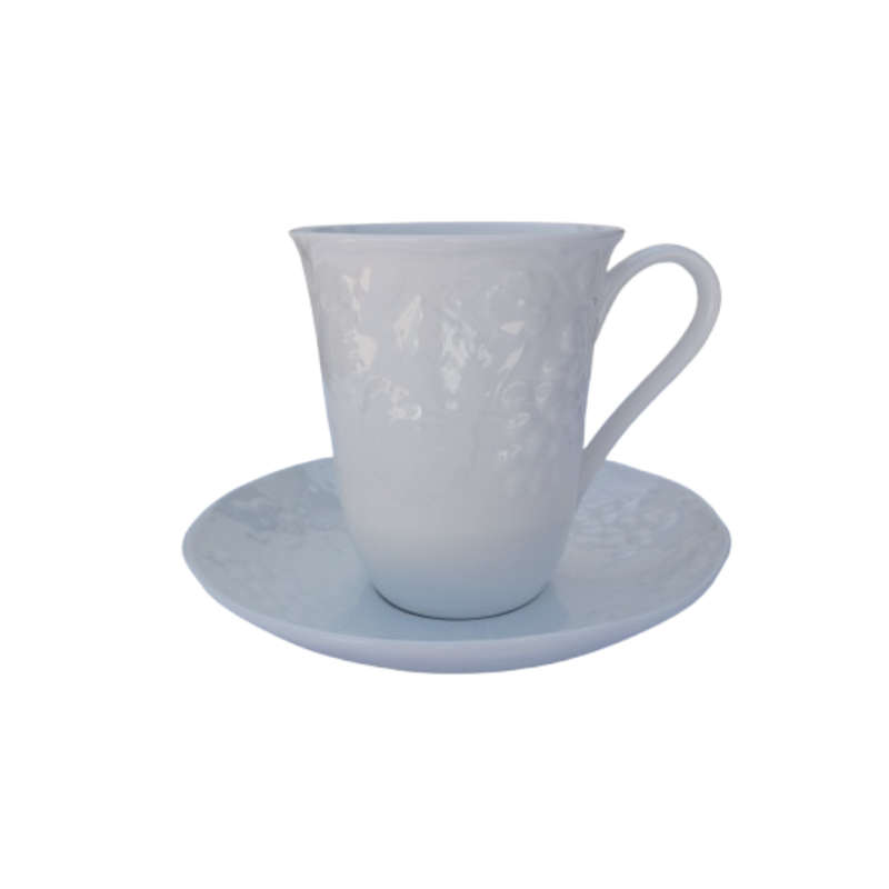 Wedgwood White Bone China Strawberry & Vine Mug & Saucer