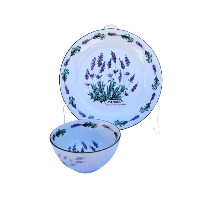 Wiesenthal German Classic White Lavender Plate and bowl