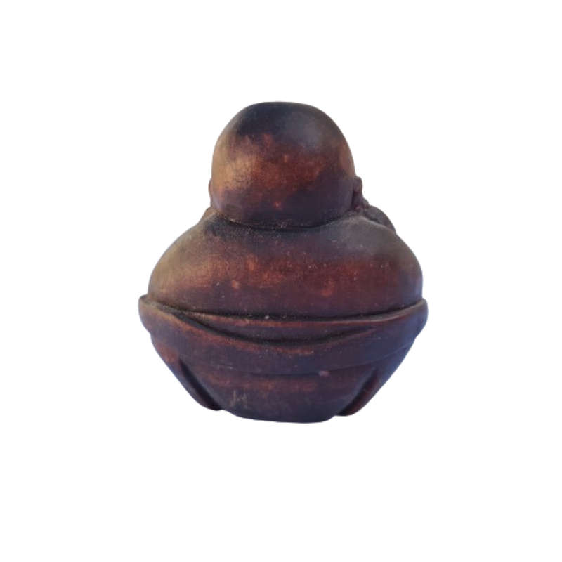 Wooden Oriental Smiling Sitting Buddha