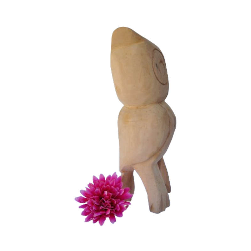 Large Wooden Owl with Heart