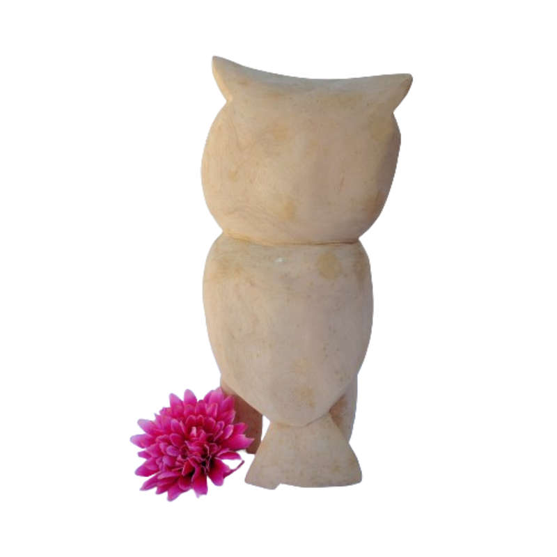 Large Wooden Owl with Heart