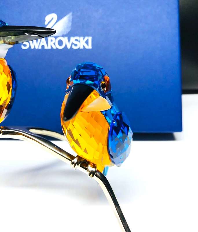 Swarovski Crystal Paradise Birds Kingfishers Blue Turquoise Silver Lake