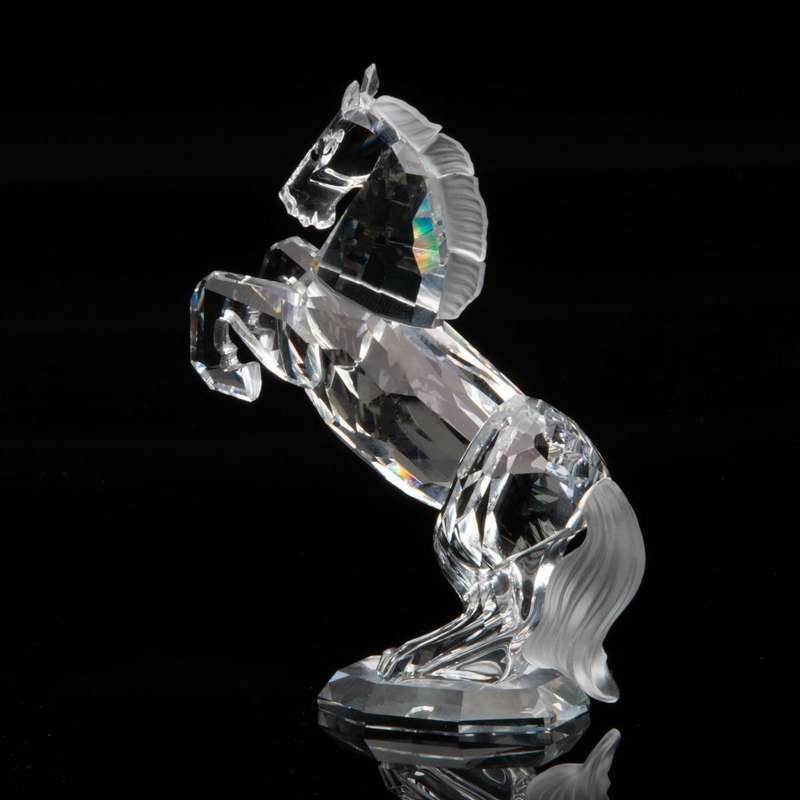Swarovski Crystal Horses on Parade, White Stallion Horse Figurine, Frosted
