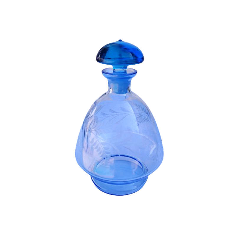 Beautiful delicate blue glass decanter with Stopper