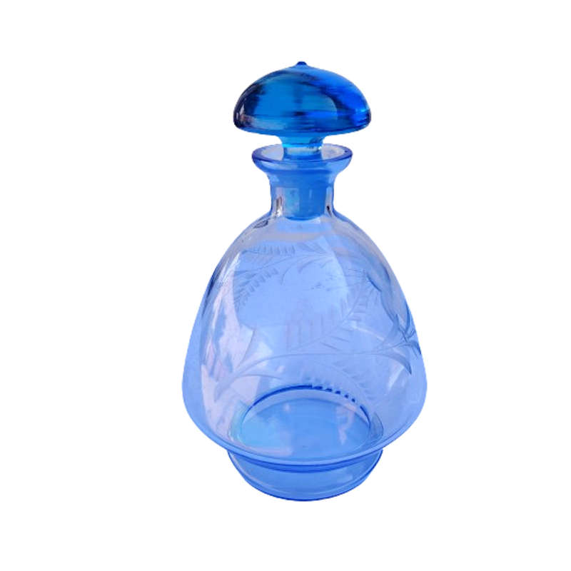 Beautiful delicate blue glass decanter with Stopper