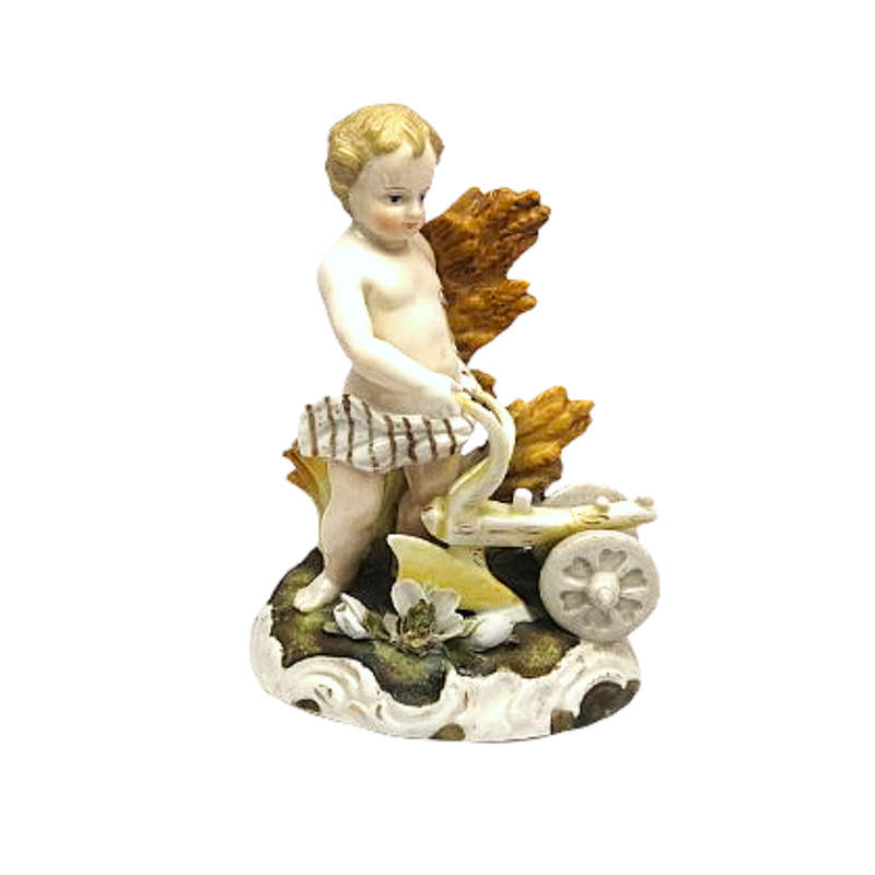 Capodimonte style naked cherub Putti porcelain figurine