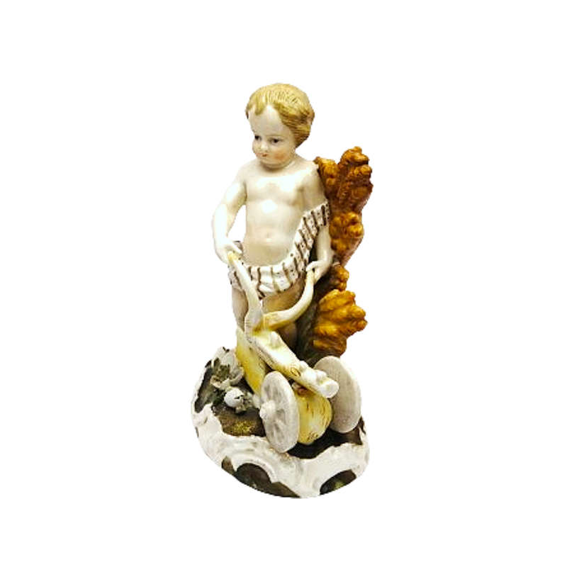 Capodimonte style naked cherub Putti porcelain figurine