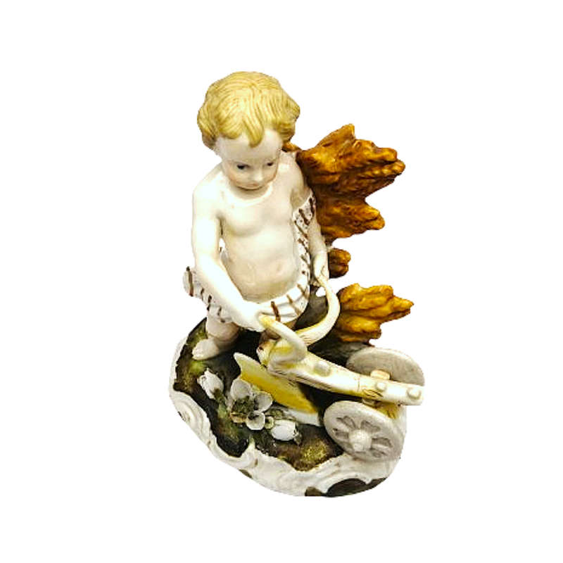 Capodimonte style naked cherub Putti porcelain figurine