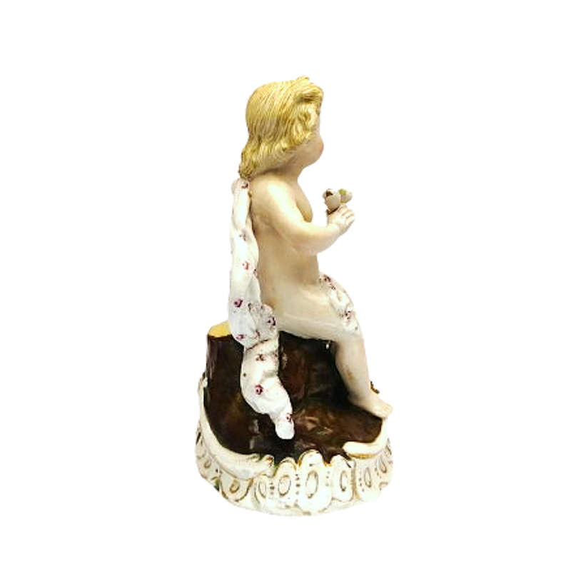 Capodimonte style naked cherub Putti porcelain figurine