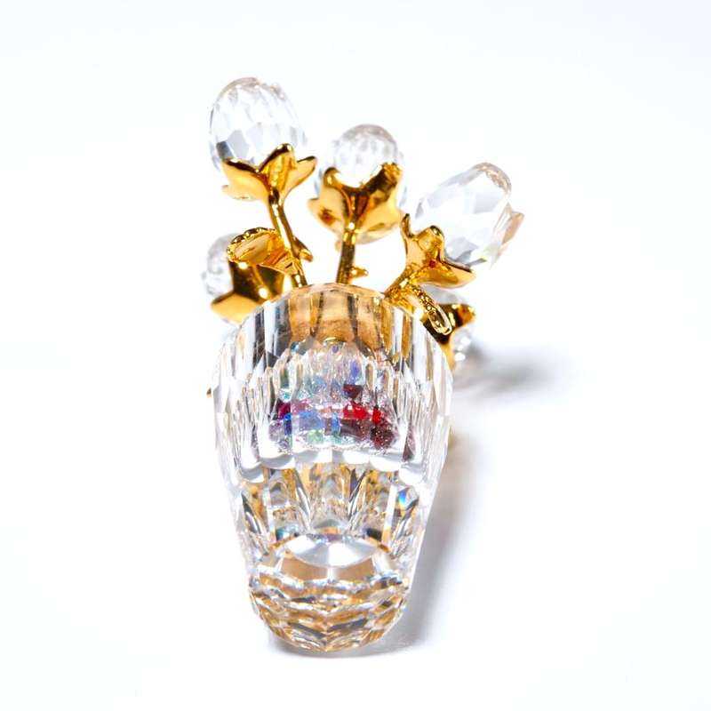 Swarovski Crystal Memories Gold And Rhodium Rose Vase