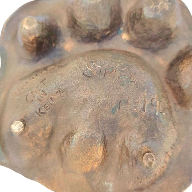 Simba Bronze Paw Print by Denis Mathews Kenya