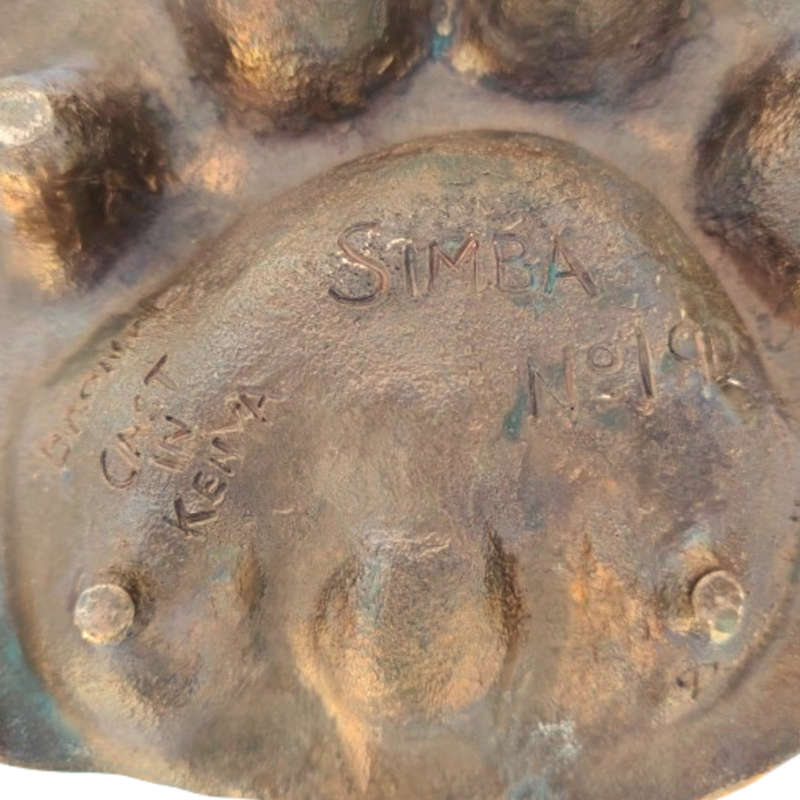 Simba Bronze Paw Print by Denis Mathews Kenya