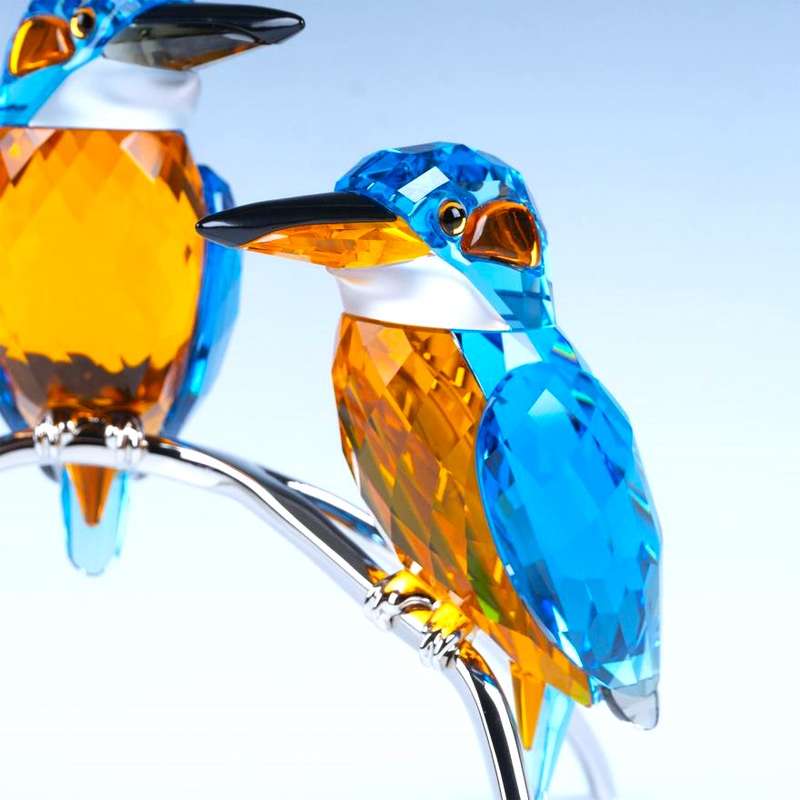 Swarovski Crystal Paradise Birds Kingfishers Blue Turquoise Silver Lake