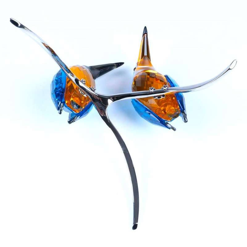 Swarovski Crystal Paradise Birds Kingfishers Blue Turquoise Silver Lake