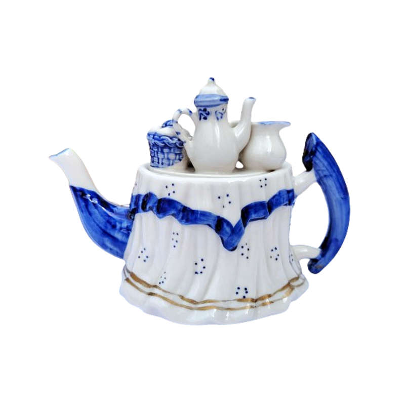 Cappadiamonte Italian porcelain Teapot with miniature Tea Set