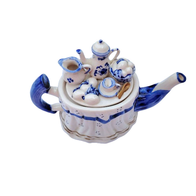 Cappadiamonte Italian porcelain Teapot with miniature Tea Set