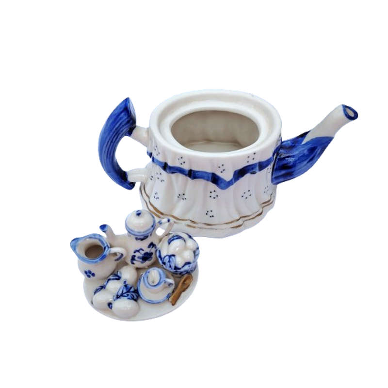 Cappadiamonte Italian porcelain Teapot with miniature Tea Set