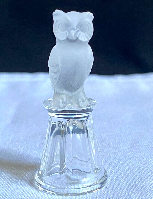 Swarovski Crystal Owl on a  Straight Sided Thimble