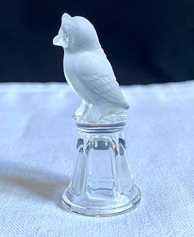 Swarovski Crystal Owl on a  Straight Sided Thimble