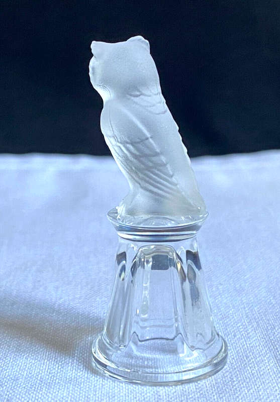Swarovski Crystal Owl on a  Straight Sided Thimble