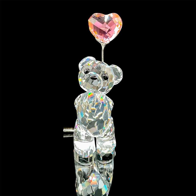 Swarovski Crystal Kris Bear  Love You with heart shaped pink balloon