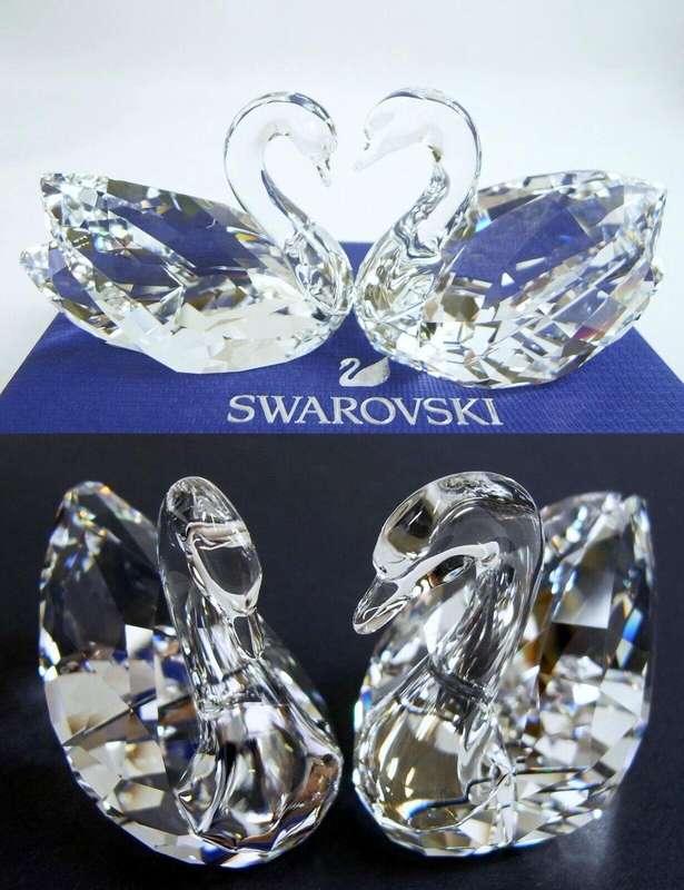 Swarovski Crystal "Feathered Beauties  Swan Couple"