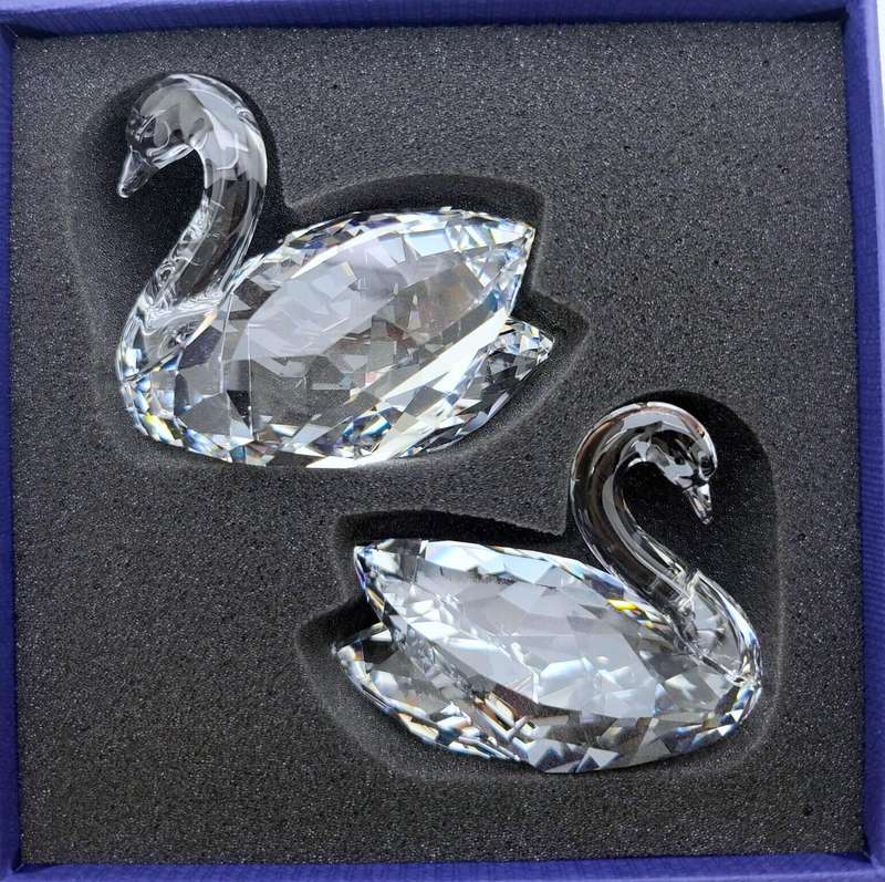 Swarovski Crystal "Feathered Beauties  Swan Couple"