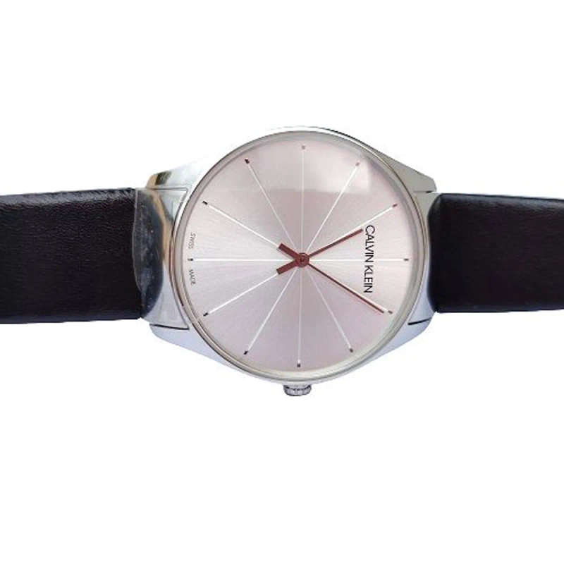 Calvin Klein Unisex Classic Watch 38MM Silver Leather K4D211C6