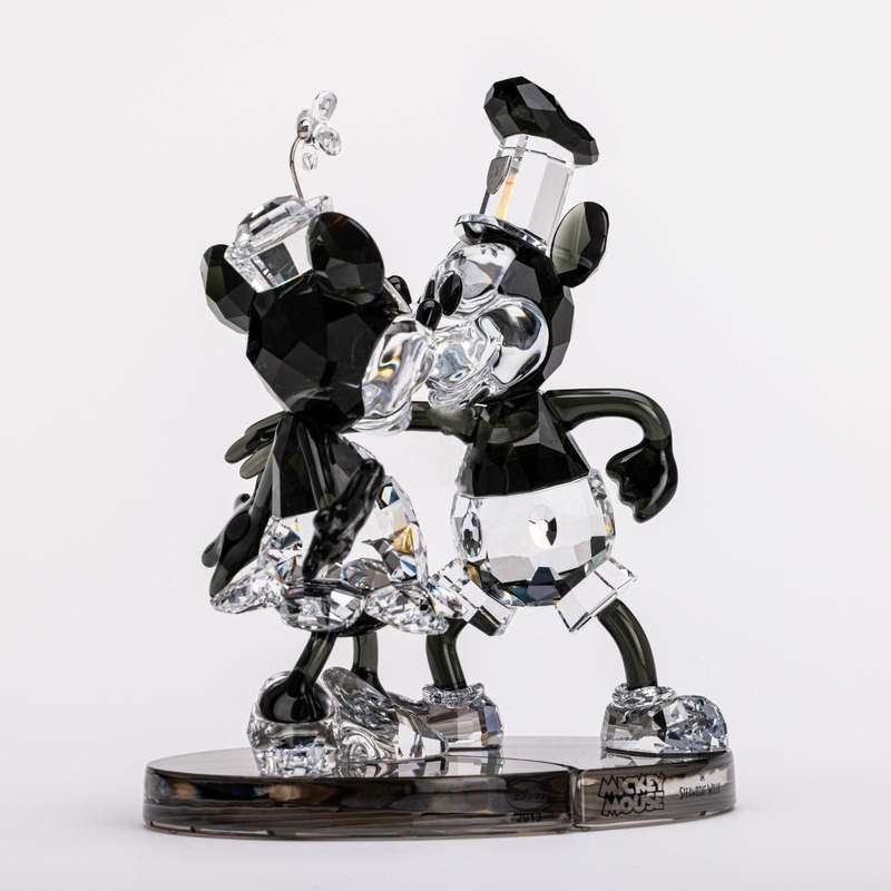 Swarovski Disney Steamboat Willie Mickey And Minnie Mouse Figurine