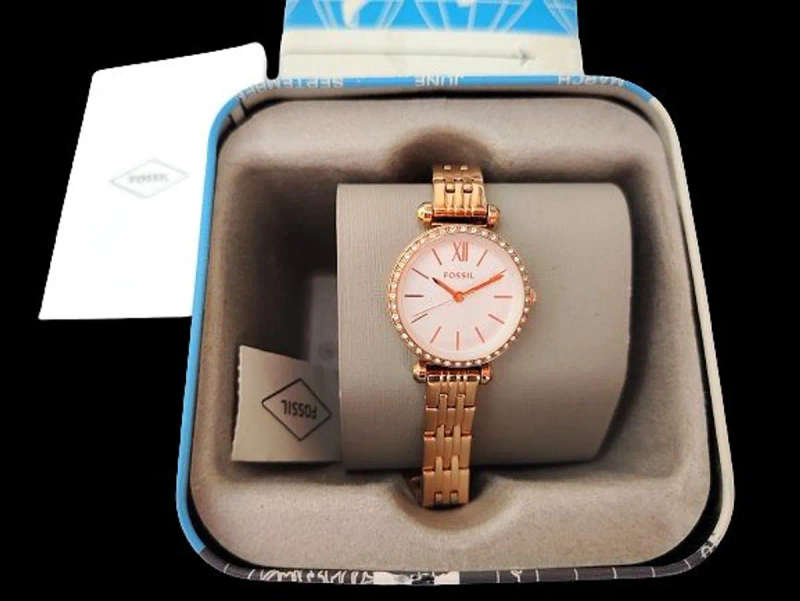 Fossil Tillie Mini Three-Hand Rose Gold-Tone Stainless Steel Watch