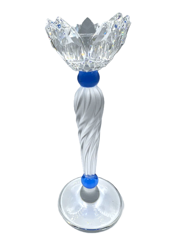 Swarovski Crystal 146 Blue Flower Tall Candleholder