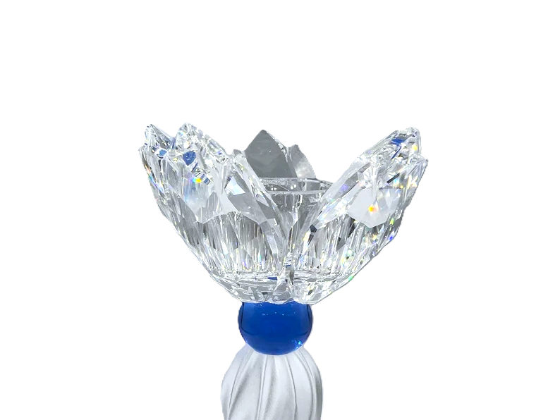 Swarovski Crystal 146 Blue Flower Tall Candleholder