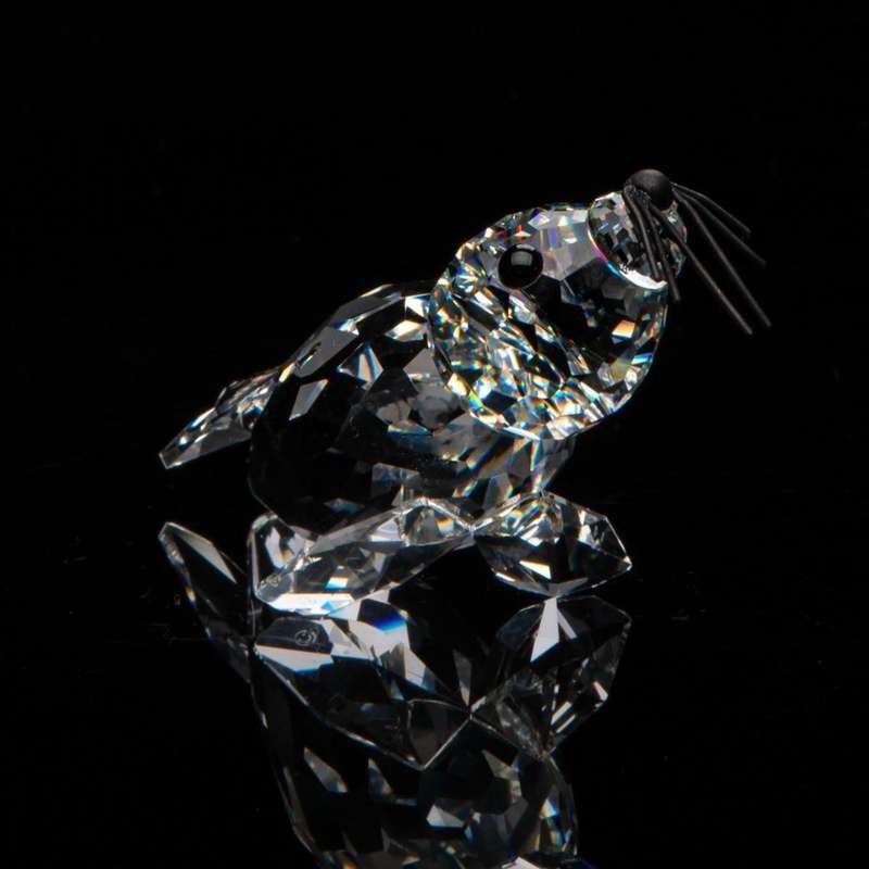 Swarovski Crystal Large Seal Black Whiskers Kingdom of Ice and Snow