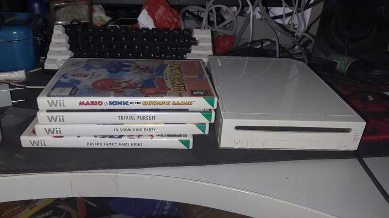 Wii console with games
