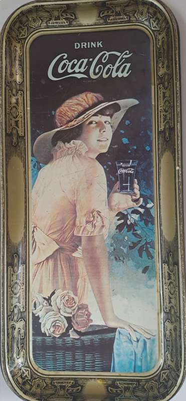 Coke - Coca Cola Original Serving Tray with 1916 World War I Girl Design of Coca-Cola Company.