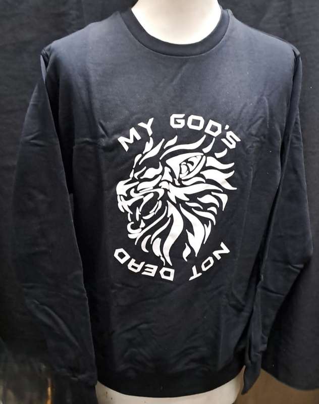 T-Shirt Christian My God's Not Dead Size (L) Round neck Long Sleeve Sweat Top