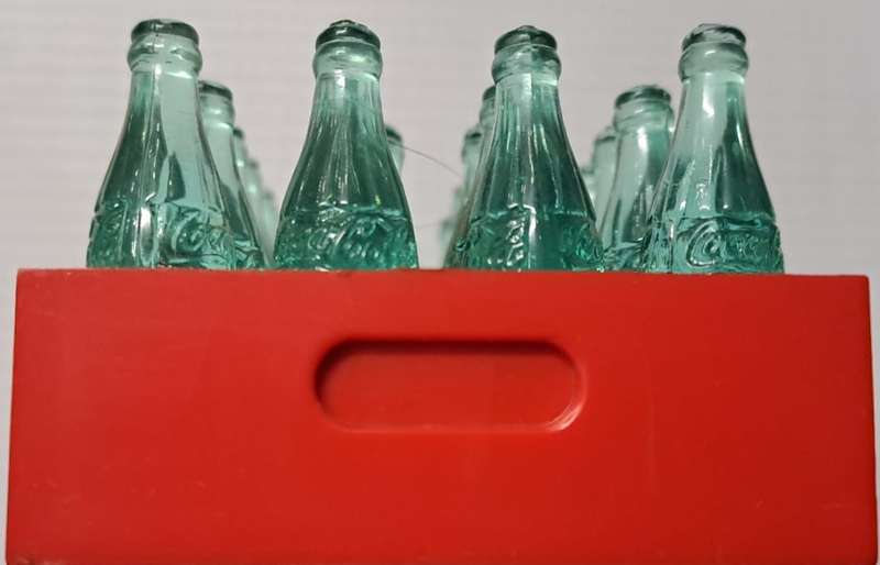 Coke - Coca Cola Miniature Coca-Cola bottles in red tray - Complete.