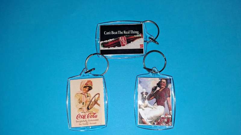 Coke - Coca Cola Combo 3 x Keyrings New