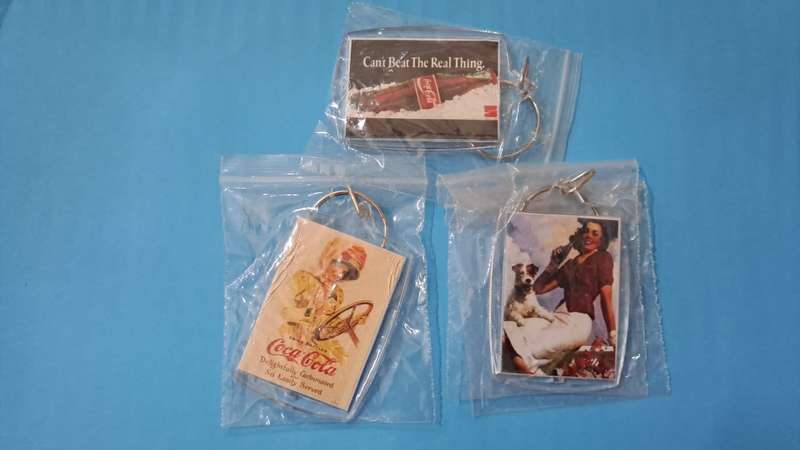 Coke - Coca Cola Combo 3 x Keyrings New