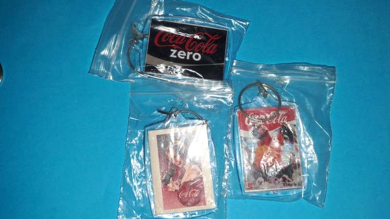 Coke - Coca Cola Combo 3 x Keyrings New