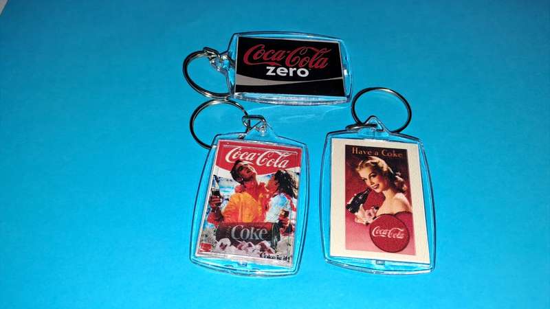 Coke - Coca Cola Combo 3 x Keyrings New