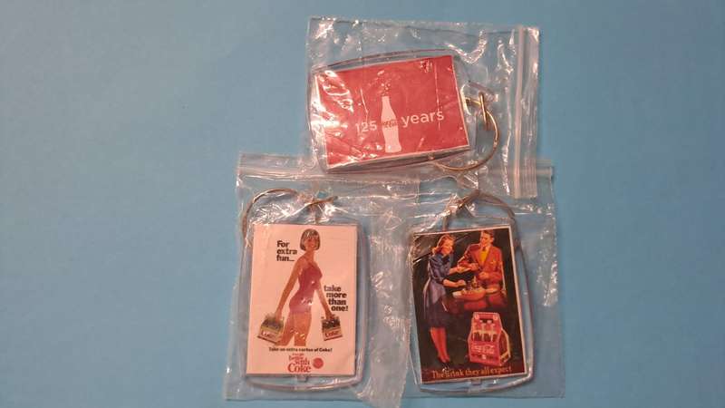 Coke - Coca Cola Combo 3 x Keyrings New
